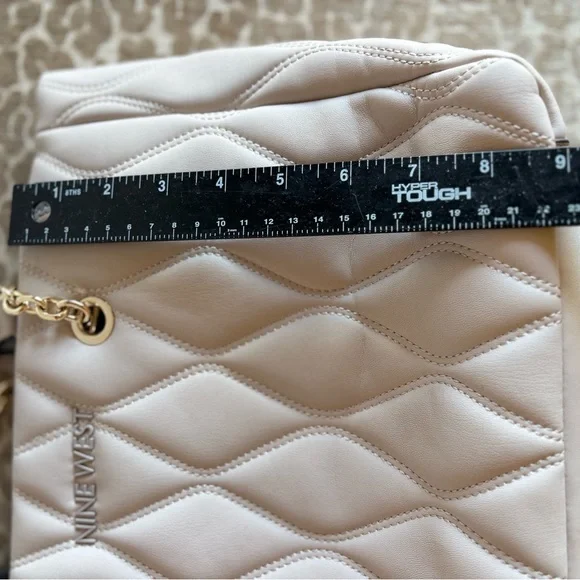 🚨3 for $15 Nine West Aurelie Carryall Handbag Quilted Design Cream Cement Color - Picture 16 of 16